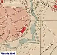 Secteur de la porte de Valenciennes sur plan de 1898