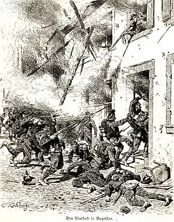 Le Bain de sang de Bazeilles par Carl Röchling (vers 1890).