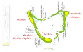 Carte de l'atoll Addu.