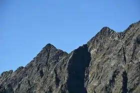 Vue de l'Östliche Erlsbacher Spitze (sur la droite) depuis le nord.