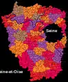 Carte des cantons de Seine-et-Oise entre 1931 et 1964.