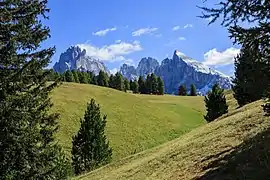 Sassolungo depuis Santa Cristina Valgardena.