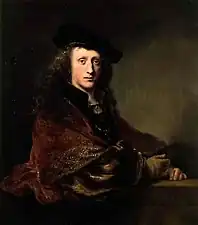 Autoportrait, de Ferdinand Bol (1647, musée d'Art de Toledo), également inspiré de l'Autoportrait à l'âge de 34 ans.