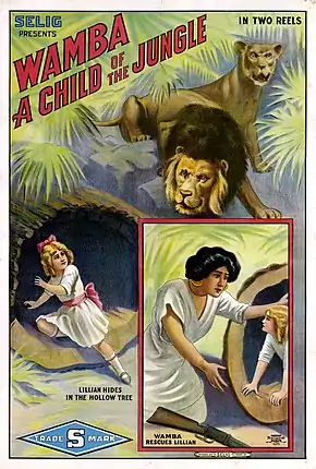 Description de l'image Selig Wamba Child of The Jungle movie poster (1913).jpg.