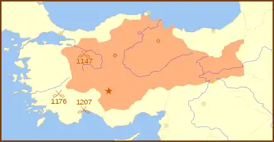 Sultanat de Roum en 1190 et bataille de Myriokephalon