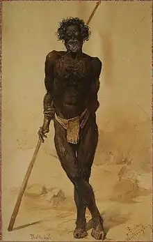 Aborigène dessiné par Joseph Selleny.