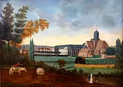 L'abbaye en 1785.