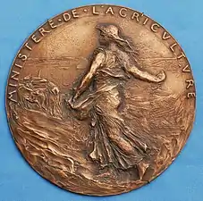 Projet de médaille pour le ministère de l'Agriculture, esquisse en fonte (vers 1887).