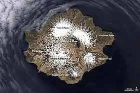 Vue satellite de l'île Semisopochnoi