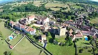 Vue aérienne du village.