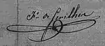 Signature de Jean-François de Cariés de Senilhes