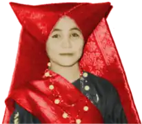 Femme Minangkabau en costume traditionnel.