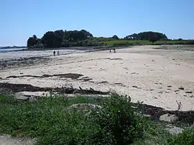 Sept Îles et son tombolo, vus depuis la pointe de Séniz