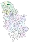 Localisation de la municipalité d'Ada en Serbie