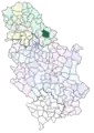 Localisation de la municipalité d'Alibunar en Serbie