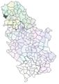 Localisation de la municipalité de Bač en Serbie