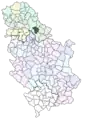 Localisation de la municipalité de Kovačica en Serbie
