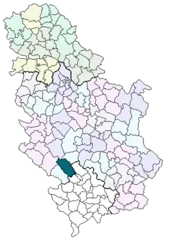 Localisation de la Ville de Novi Pazar
