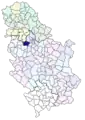 Localisation de la municipalité d'Obrenovac en Serbie