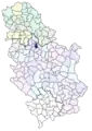 Localisation de la municipalité de Voždovac en Serbie