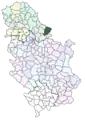 Localisation de la municipalité de Vršac en Serbie