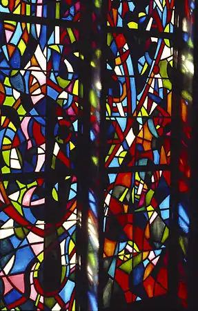 Vitrail de l'Arbre de Jessé - Isaïe (1980). Collégiale de Romont (Suisse).