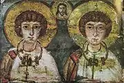 Martyrs Serge et Bakh. Encaustique. ⅴɪᵉ ou VIIe siècle. Monastère du Sinaï.