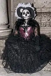 Femme costumée en Catrina pour le Jour des morts en 2014.
