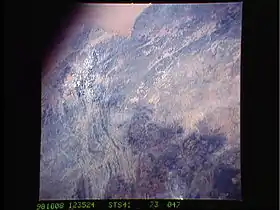 Vue satellitaire de la serra da Chela