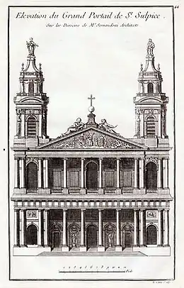 Projet de façade pour l'église Saint-Sulpice.