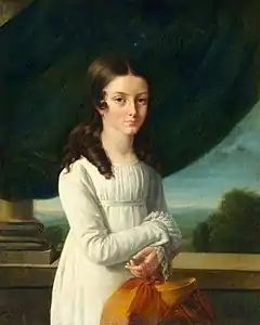 Portrait de jeune femme au balcon, 1812. Peut-être le même que le Portrait d'une jeune personne présenté au Salon de 1812.