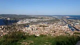 Vue de la ville de Sète depuis le Mont Saint-Clair.