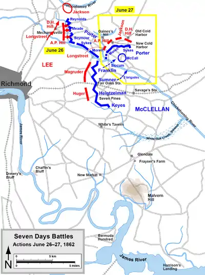 J26–27 juin 1862. Batailles de Mechanicsville et de Gaines's Mill