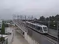 Une rame Urbos II sur le viaduc à Condequinto.