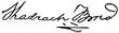 Signature de Shadrach Bond