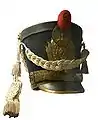 Shako de la Garde royale du roi de France (1815-1830) orné d'un cordon-raquette.