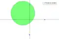 (b) Chaque sous-ensemble de points adjacents peut être isolé par un disque (un seul est montré).