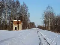 Rails dans la neige.