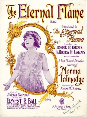 Description de l'image Sheet music cover - THE ETERNAL FLAME - BALLAD (1922).jpg.