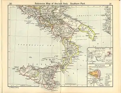 Cartographie des régions d'Auguste de l'Italie méridionale