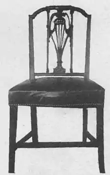 Photo noir et blanc d'une chaise de style Shératon
