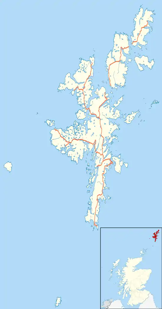 Carte des mégalithes du Shetland