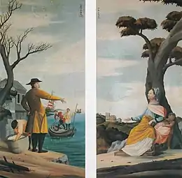 Deux peintures de style occidental, 1790.