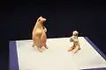 Culture de Shijiahe. Figurines d’argile: un ours et un singe.