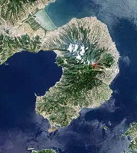 Image satellite de la péninsule de Shimabara.