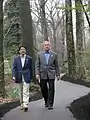 Shinzo Abe et George W. Bush à Camp David en 2007.