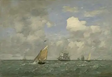 Navires et voiliers quittant le port du Havre, 1887Washington, National Gallery of Art