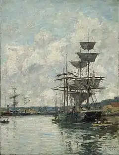 Eugène Boudin, Bateaux au Havre, 1887.