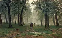 Ivan Chichkine. Pluie dans le bois de chêne. 1891