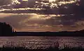 Coucher de soleil sur le lac Shoshone en 1970.